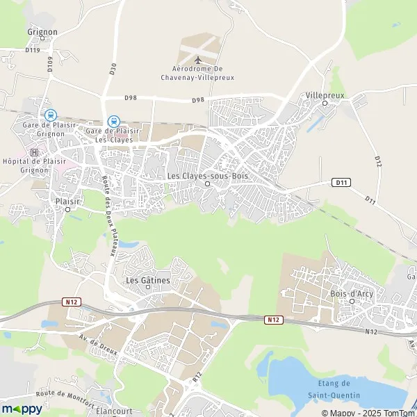 Plan Les ClayessousBois carte de Les